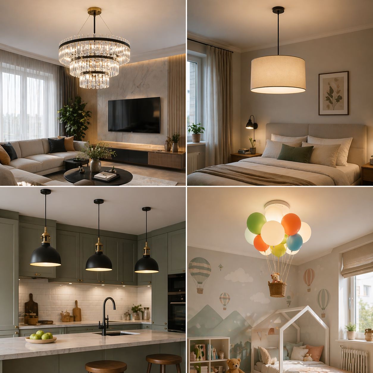 Які люстри обирають для різних кімнат