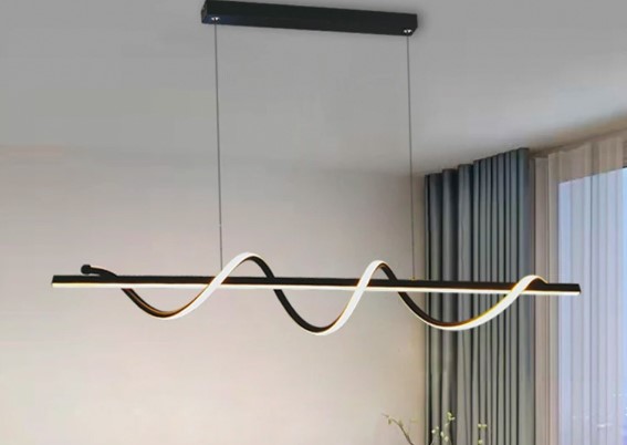 Закручена LED люстра в чорному корпусі