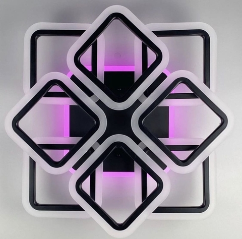 LED люстра на 4+4 ріжки квадратної форми