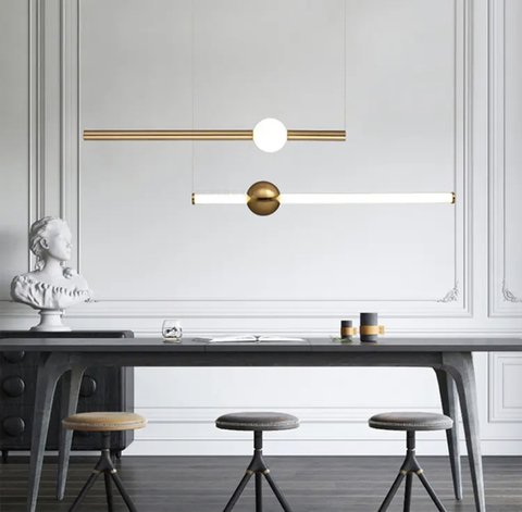 Сучасні підвісні світильники у горизонтальній формі