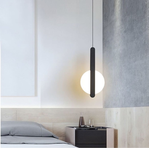 Современный минималистичный подвес в черном корпусе 42х20 см