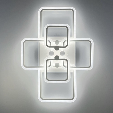 Світлодіона LED люстра на 2+2+2 ріжки квадратної форми