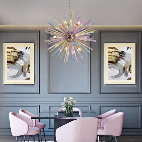 Люстра SPUTNIK non-ferrous з скляними паличками 