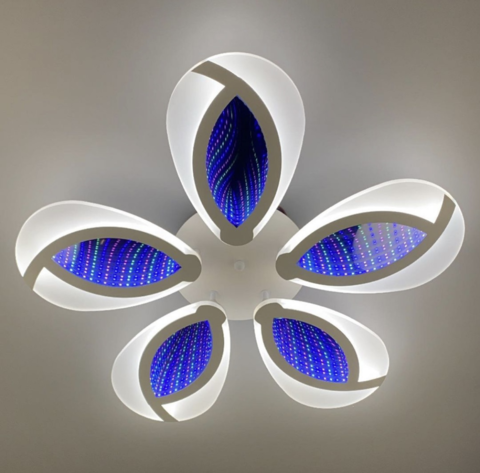 Люстра на 3/5 пелюсток з 3D підсвіткою