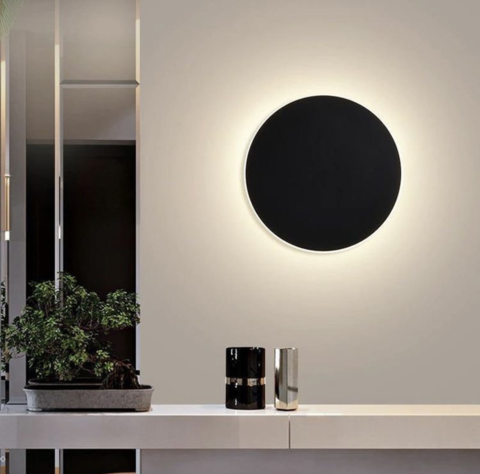 Настенные бра в форме круга в черном цвете