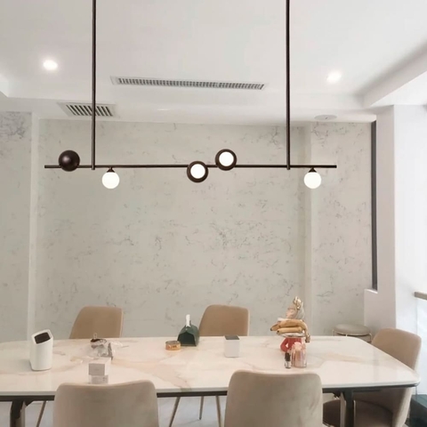 Видовжена підвісна люстра SIMPLE у чорному каркасі 100 см