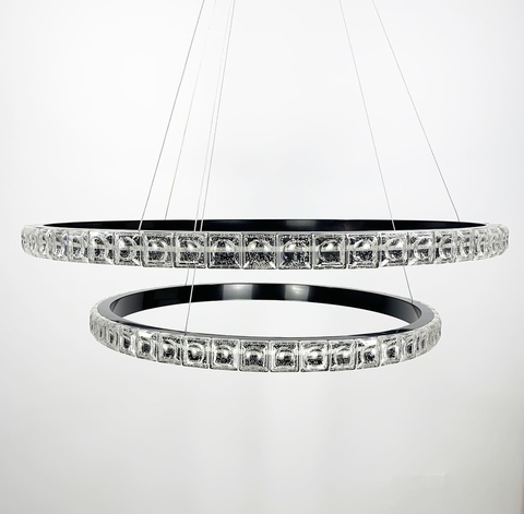 Підвісний світильник Delight Collection у чорному каркасі з подвійним кільцем