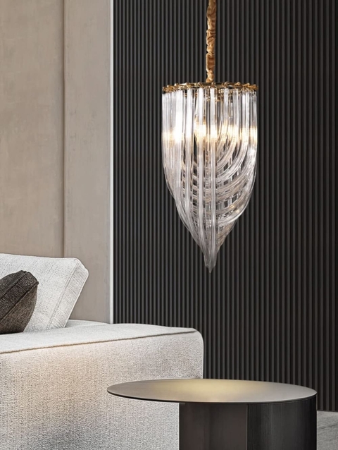 Підвісний світильник Flow Light у золотому каркасі Ø 30 см