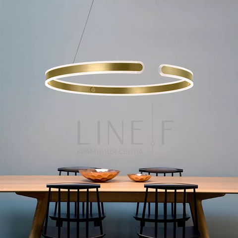 Подвесная латунная люстра Spiral Rings Ø 80 см