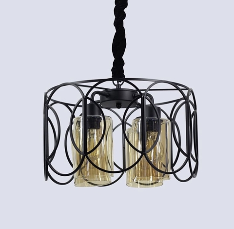Люстра на 4 плафона в черном корпусе