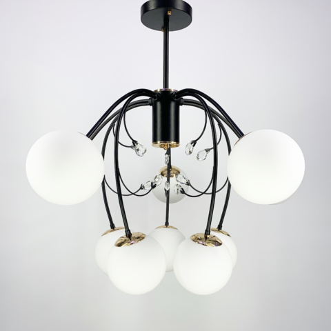 Люстра на 6 або 10 плафонів в двох кольорах