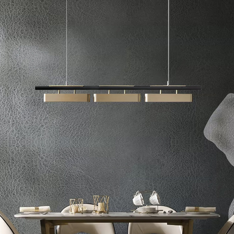 Видовжений світильник на 3 латунних модулі довжиною 140 см