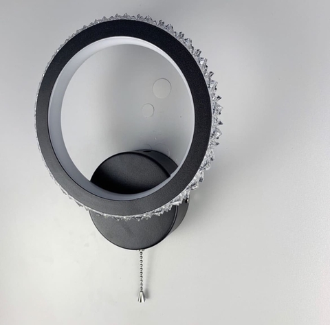 Светодиодные бра в черном цвете корпуса с выключателем на корпусе