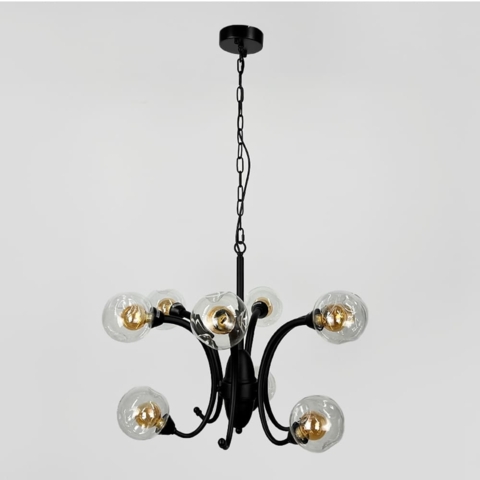 Дизайнерская подвесная люстра с 9 двойными плафонами