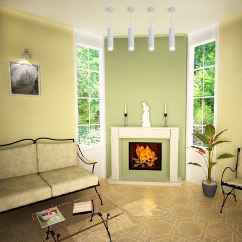 Подвесной светодиодный светильник в белом корпусе