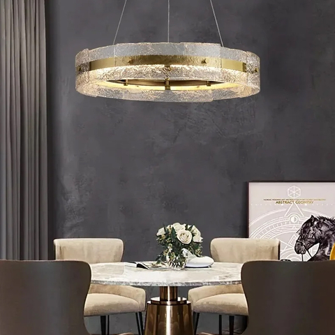 Розкішна підвісна люстра Wave shaded з фактурним склом Ø 70 см