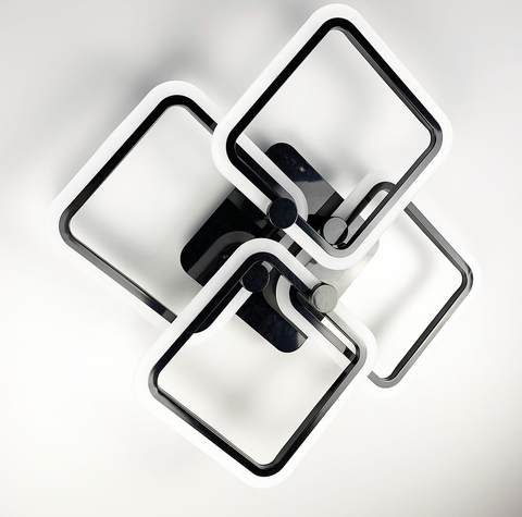 Світлодіона люстра на 4 ріжки квадратної форми