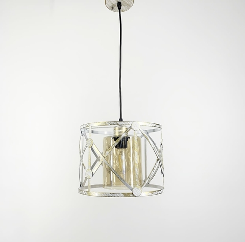 Светильник Loft в круглом позолоченном каркасе.