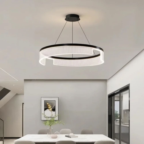 Дизайнерский светильник в черном каркасе Ø 80 см