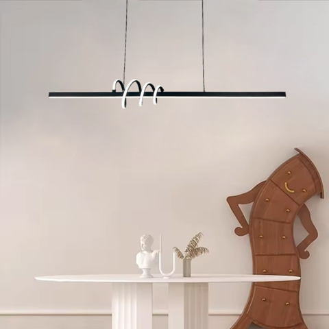 Удлиненная люстра Spiral в черном корпусе 120 см