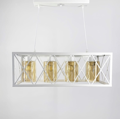 Світильник Loft на 4 лампи з скляними плафонами