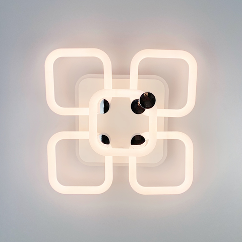 Люстра з квадратними LED кільцями, що розсіює світло на 360°