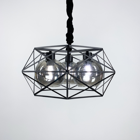 Люстра на 3 плафона янтарь или графит