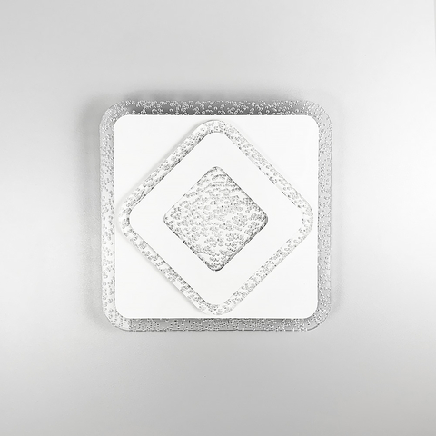 Стельовий або настінний світильник Ø 30 см з прозорим акрилом з бульбашками 