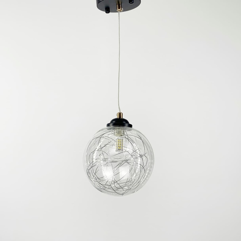 Подвес Transparent Bubbles с плафоном с металлической хромированной нитью