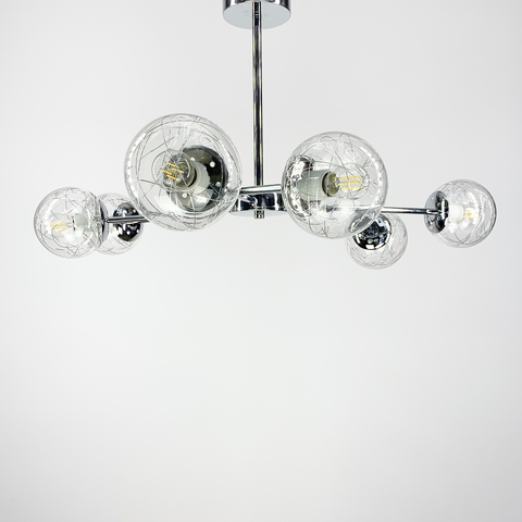 Стельова модель в хромі на 6 плафонів