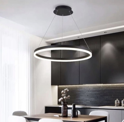 Сучасна LED люстра у чорному каркасі Ø 60 см