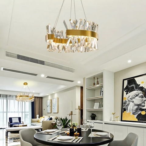 Дизайнерська люстра з кришталевоподібними паличками Ø 60 см