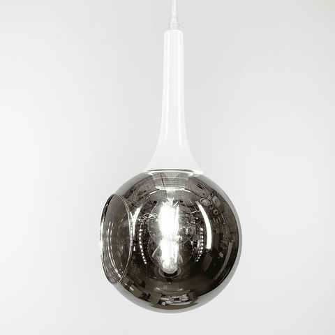 Світильник в білому корпусі з відкритим графітовим плафоном