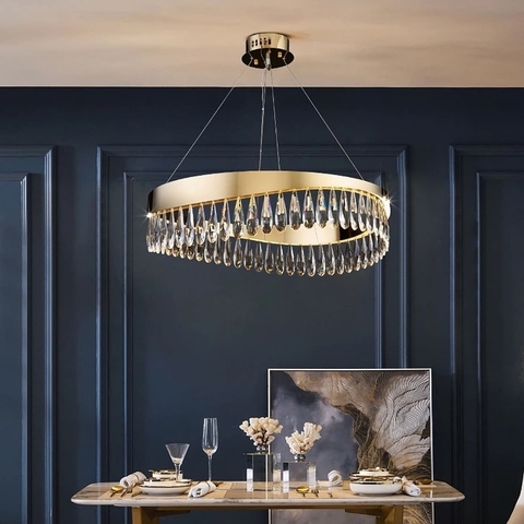 Підвісна люстра з кришталевим камінням Ø 60 см