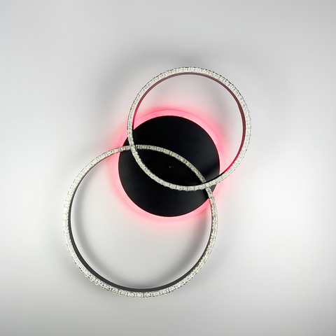 LED люстра на 2 кільця з RGB підсвіткою