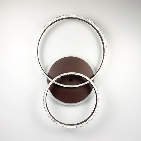 LED люстра кольору coffee із золотистою фурнітурою