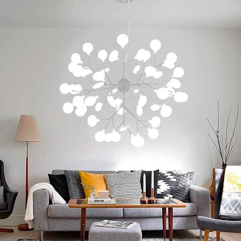 Підвісна люстра-дерево в білому кольорі на 63 лампи