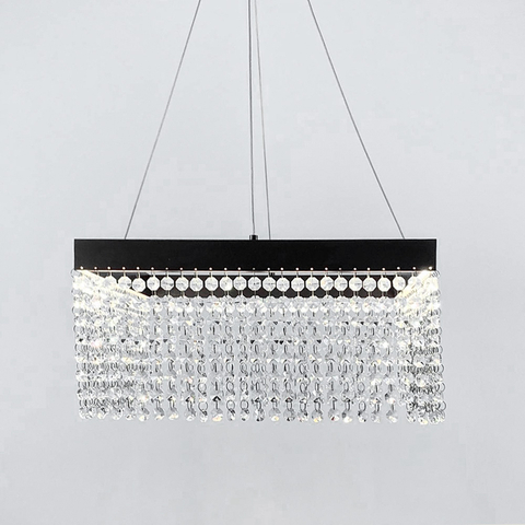 Неймовірна кришталева квадратна люстра з бронзовим обводком h25