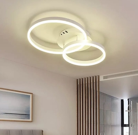 Стельова LED ЛЮСТРА НА 2 КІЛЬЦЯ в білому кольорі