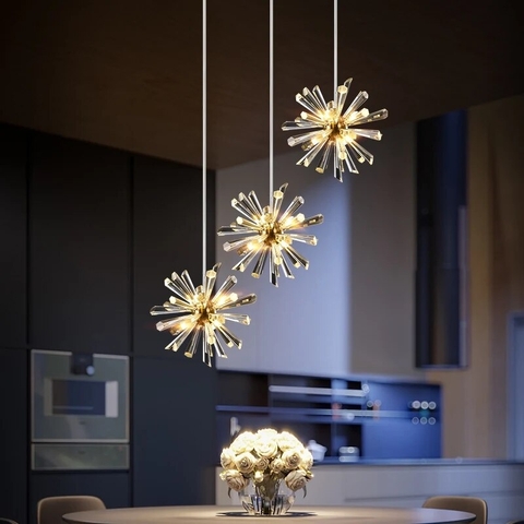 Круглый дизайнерский подвес с кристаллами