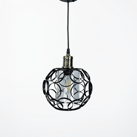 Подвес в стиле Лофт в черном круглом корпусе