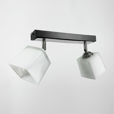 Светильник на 2 плафона в черном корпусе 30х10 см