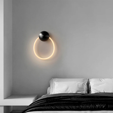 Настінний світильник з гнучким неоном на чорній основі