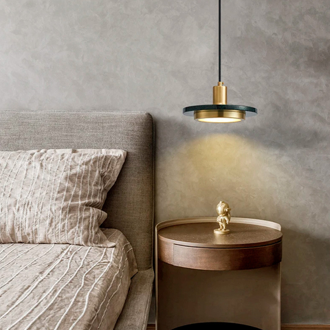 Подвес Lumina с зеленым мраморным плафоном LED в стиле Ар-деко