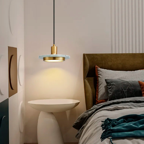 Подвес Lumina с белым мраморным плафоном LED в стиле Ар-деко