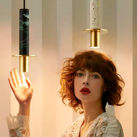 Подвес Aurea с зеленым мраморным плафоном в стиле Ар-деко