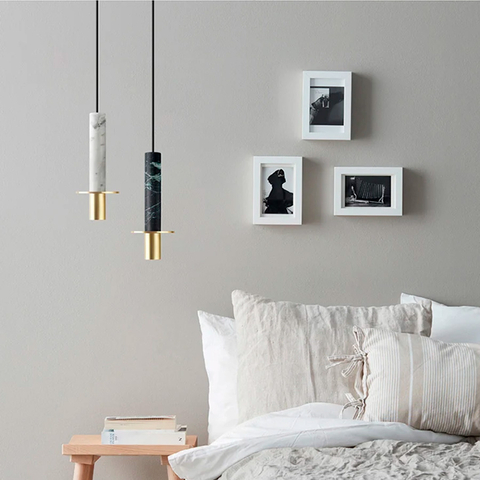 Подвес Aurea с черным мраморным плафоном в стиле Ар-деко