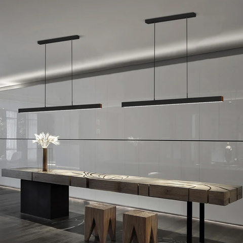 Лінійний чорний мінімалістичний LED світильник у корпусі 100 см