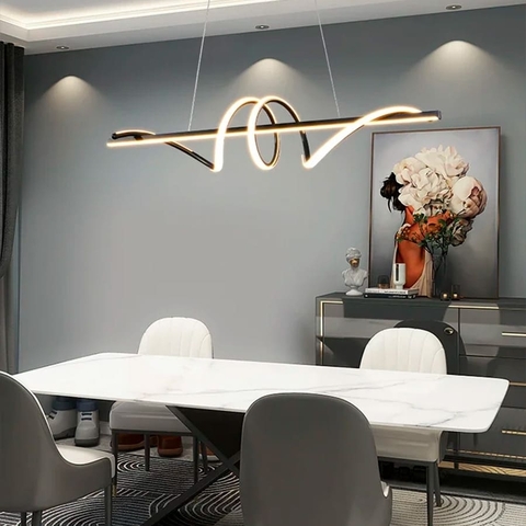 Скандинавская LED люстра в черном корпусе 100х19 см