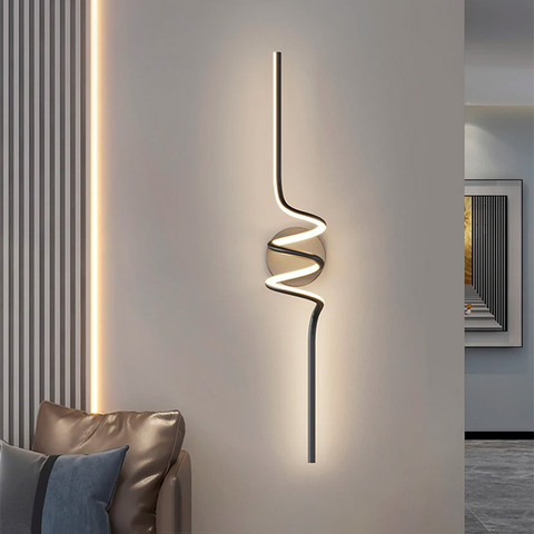 Настінний чорний LED світильник в стилі модерн